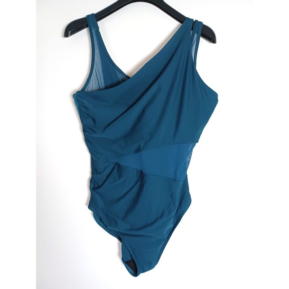 Miraclesuit  Illusionist Azura One Piece Swimsuit Size 16 Draped Tummy Control